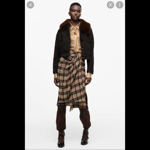 ZARA DRAPED SKIRT PLAID LIMITED EDITION SZ S